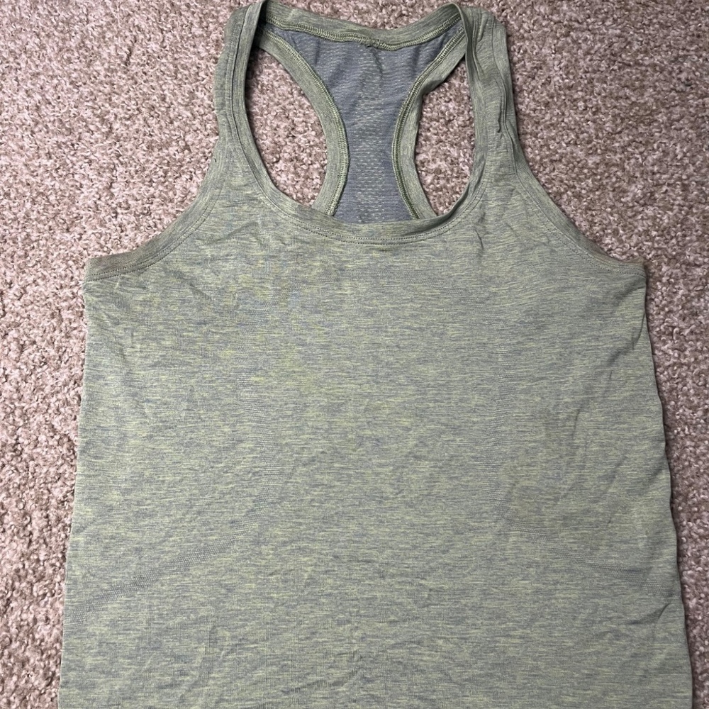 Lululemon Seamless Racerback Tank – Heathered Green – Size 6